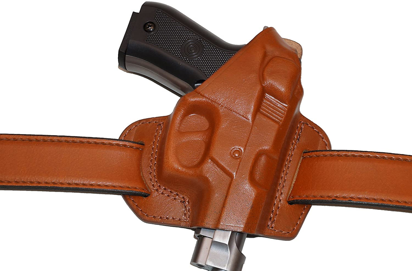 Smith&Wesson 5906 Pancake OWB Leather Holster, 2 Slot Thumb Break Right Hand (Alis316)