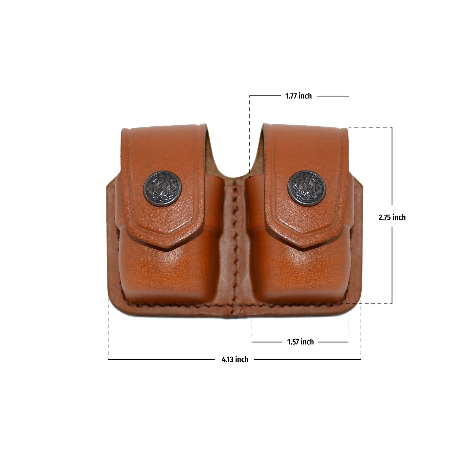 Double Speedloader Carrier/Case/Pouch for S&W 357 Magnum Genuine Leather Handmade (BL038)