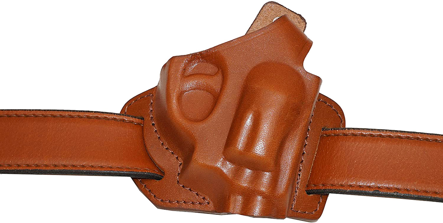 Smith&Wesson J Frame Pancake Leather Holster, 2 Slot Thumb Break Open-end RH Handmade! (ALIS336)