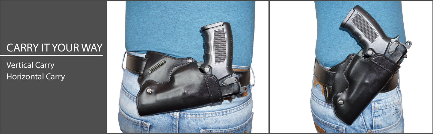 Small of Back Leather, Concealment Holster Fits Glock 17 22 30 Genuine Leather Handmade (ALIS467)