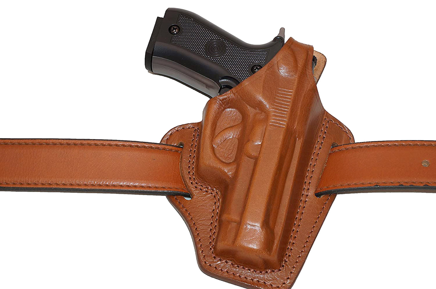 Beretta 84F Pancake Leather Holster, 2 Slot, Thumb Break Fits RH Handmade (ALIS301)