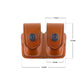 ALS3838 Two Double Speedloader Pouch for for 357 Magnum 6 & 7 Shots, 44 Magnum 5 Shot, S&W .38 Special 6 Shot speedloaders Genuine Leather Handmade!