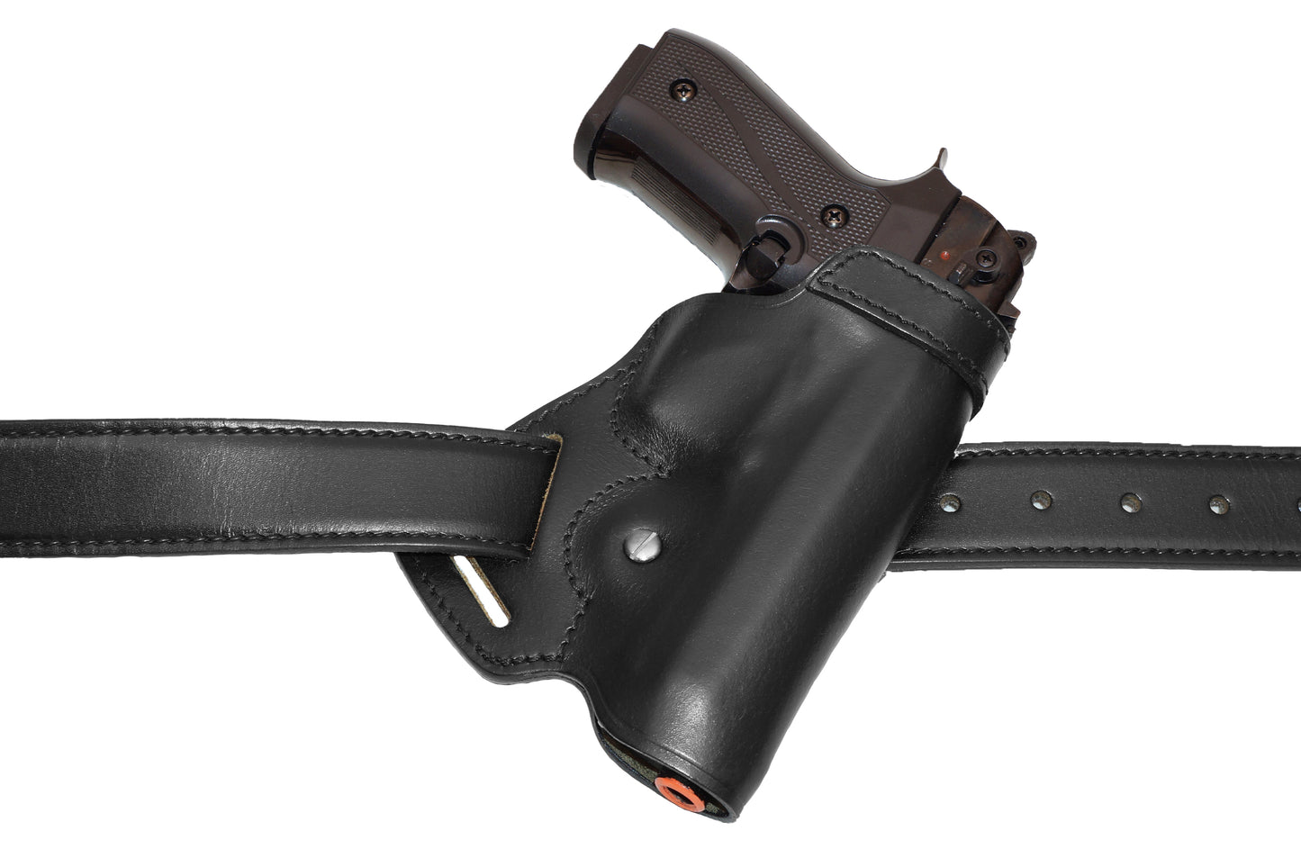 K467092 Small of Back Leather Holster RH & Double Magazine Pouch for Glock 17 Glock 22