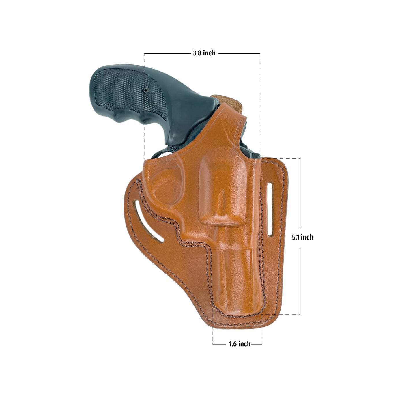 2 Slot Pancake Leather Holster, Thumb Break RH Fits Smith&Wesson K- Frame 3" (ALIS351)