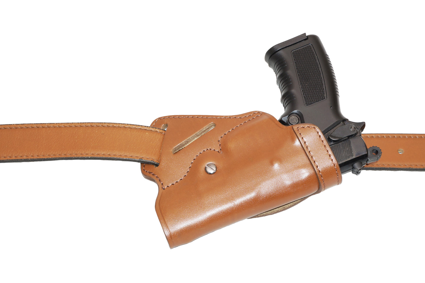 ALIS71103 Small of Back Leather Holster & Double Magazine Pouch for All 1911 Models with 4" Barrels Handmade!