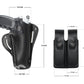 K445092 Leather Vertical- Horizontal Shoulder & Belt Holster RH Fits Glock 17 19 22 23 26 27 Handmade! (3in1) Free Extension for Big Body Size!