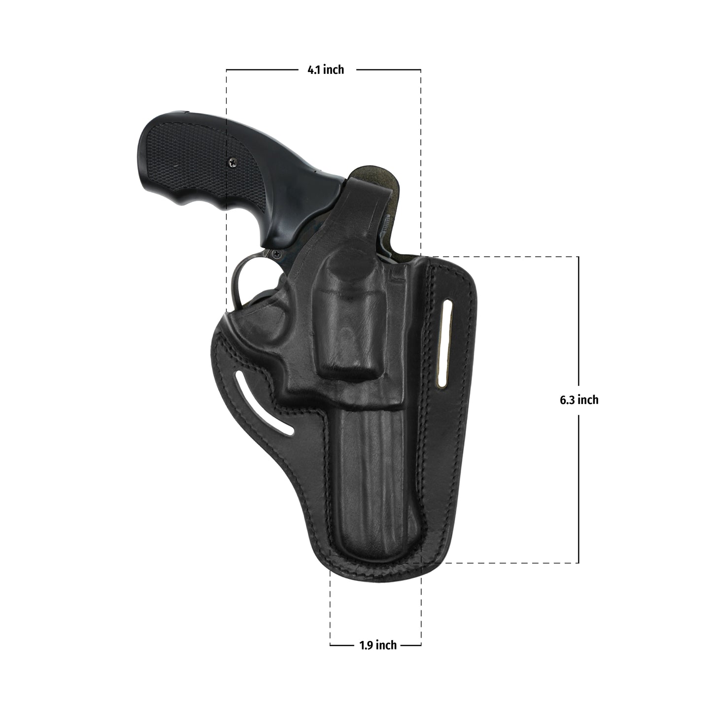 357 Magnum Pancake OWB Leather Holster, 2 Slot, Thumb Break RH, Handmade (Alis305)