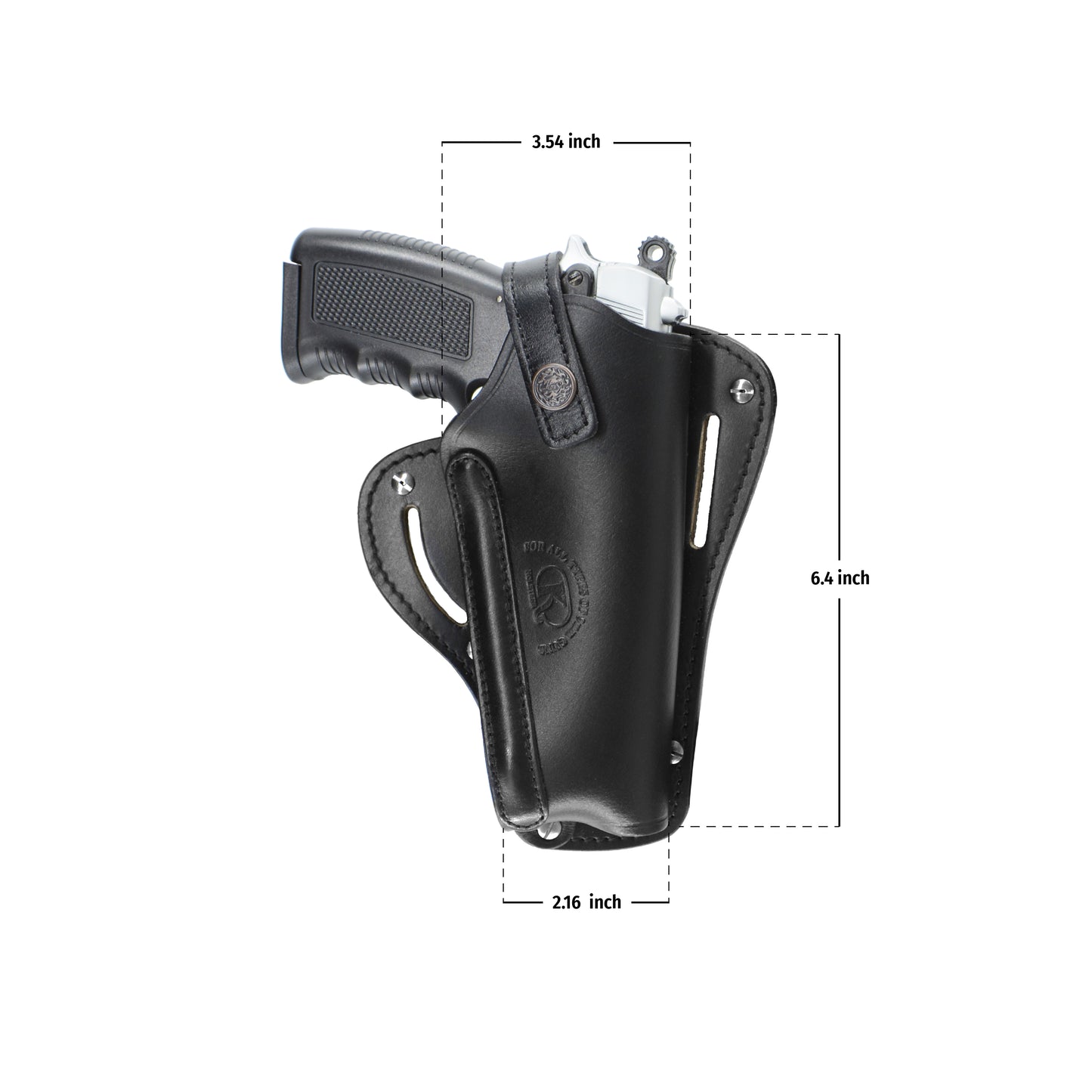 Leather Vertical-Horizontal Shoulder & Belt Holster for 9mm .40 .45 Caliber Semi-Autos 4" Handmade! (ALIS445)