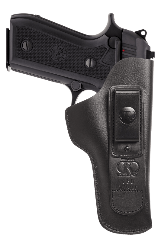 Beretta 92F IWB Leather Holster for Beretta 92 92S 92FS | S&W M&P Shield and Similar Sized Handguns, Concealed Carry Holster with Belt Clip (K160)