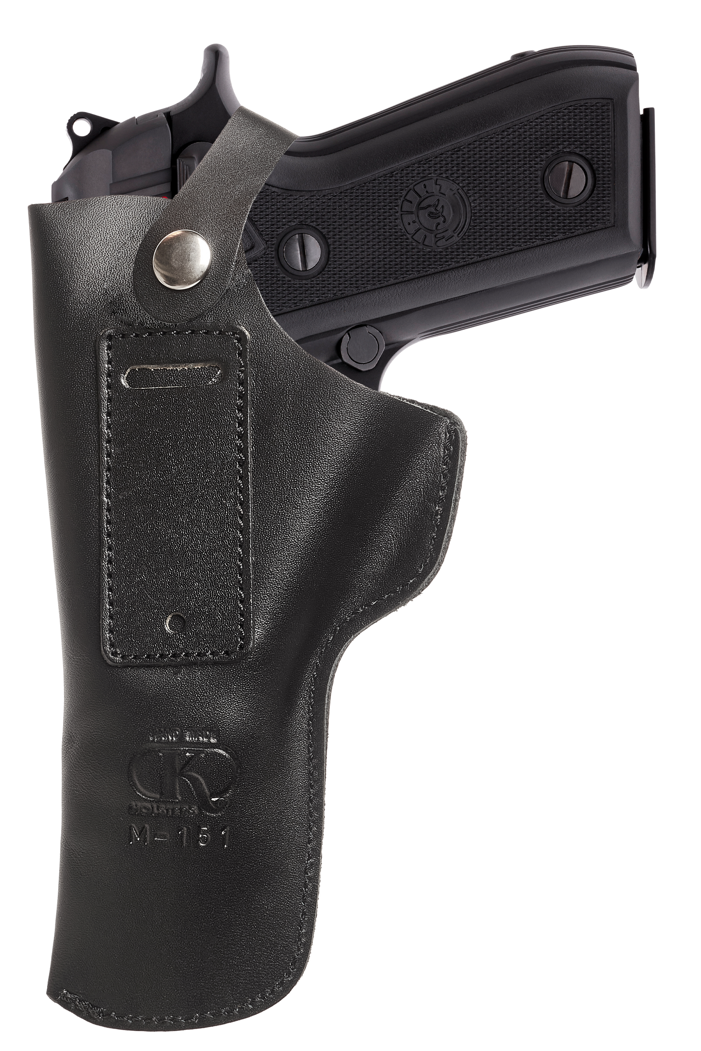 Koltster Beretta 92F Holster, IWB Leather Holster for Beretta 92 92S 92FS | S&W M&P Shield and Similar Sized Handguns, Concealed Carry Genuine Leather Holster with Belt Clip, Black Handmade (KM151)