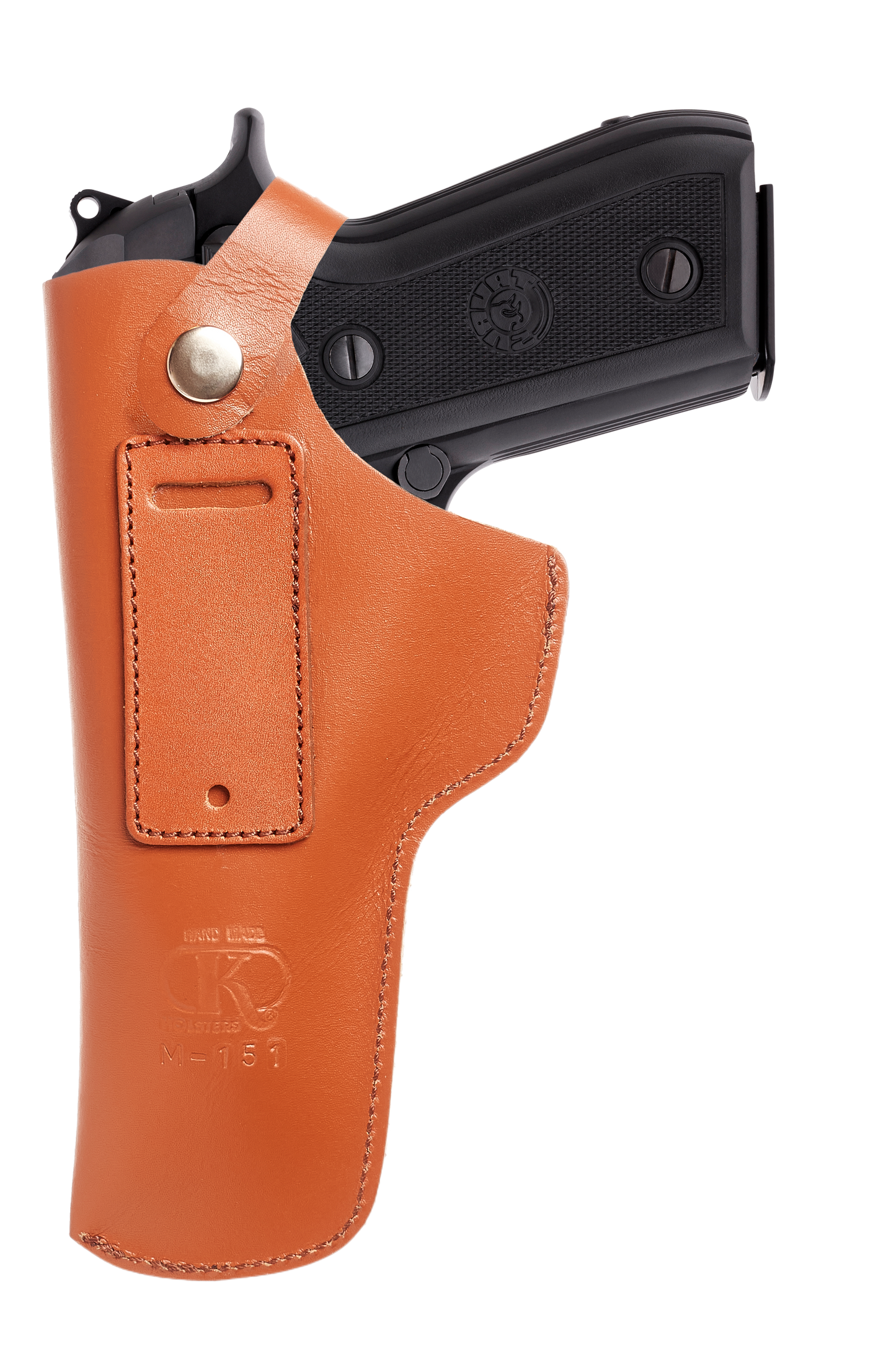Koltster Beretta 92F Holster, IWB Leather Holster for Beretta 92 92S 92FS | S&W M&P Shield and Similar Sized Handguns, Concealed Carry Genuine Leather Holster with Belt Clip, Black Handmade (KM151)