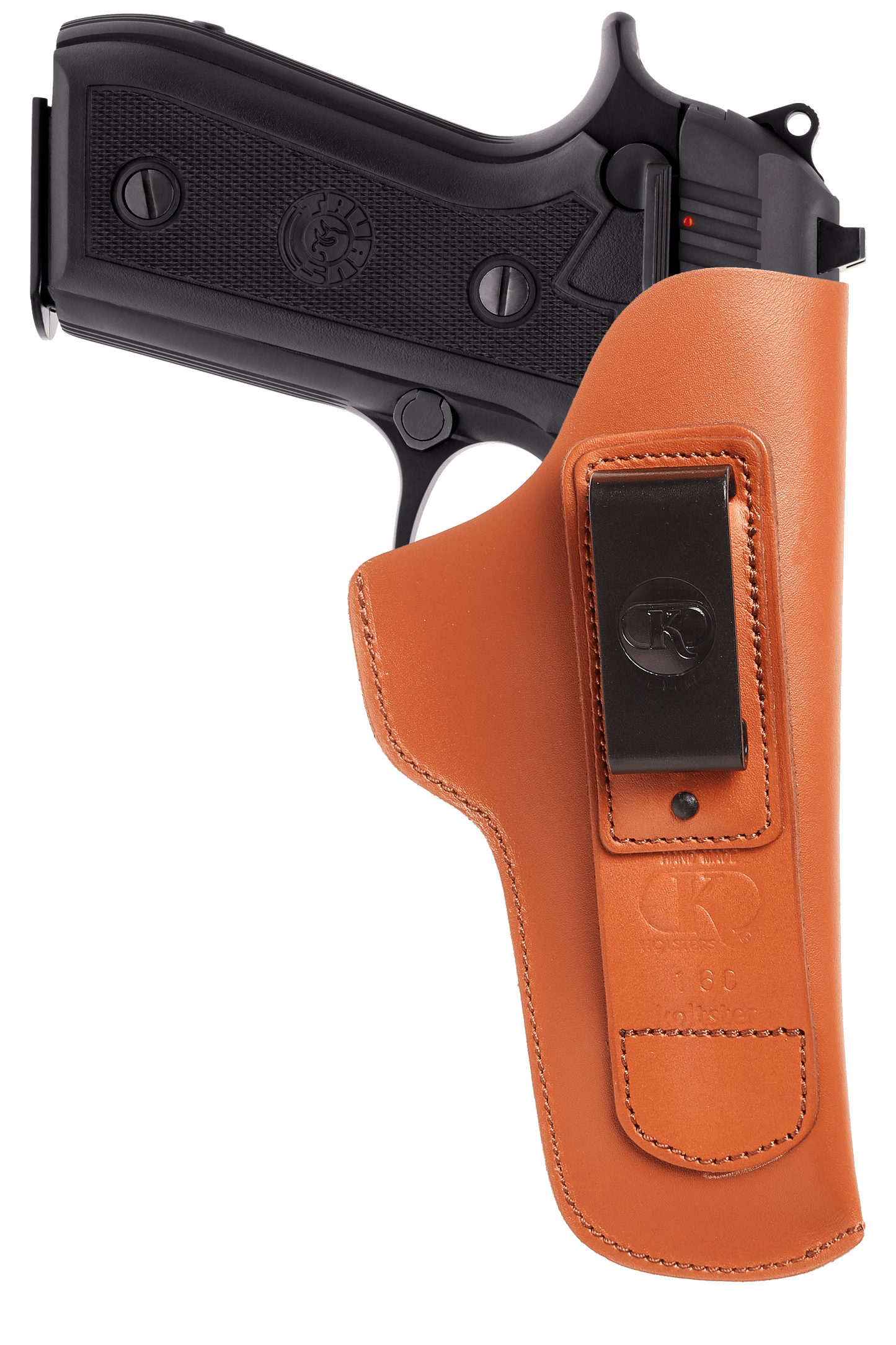 Beretta 92F IWB Leather Holster for Beretta 92 92S 92FS | S&W M&P Shield and Similar Sized Handguns, Concealed Carry Holster with Belt Clip (K160)