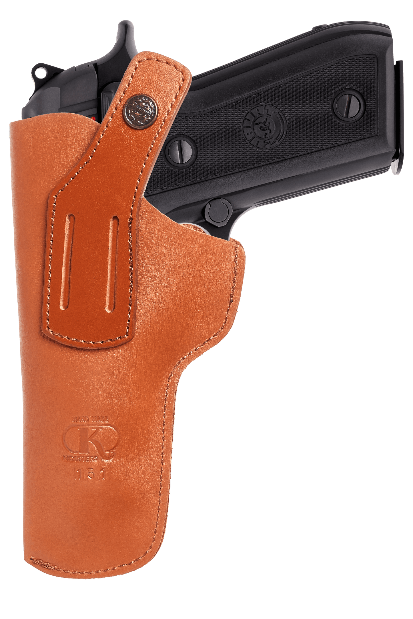 Beretta 92F IWB Leather Holster for Beretta 92 92S 92FS | S&W M&P Shield and Similar Sized Handguns, Concealed Carry Holster with Belt Clip (K151)