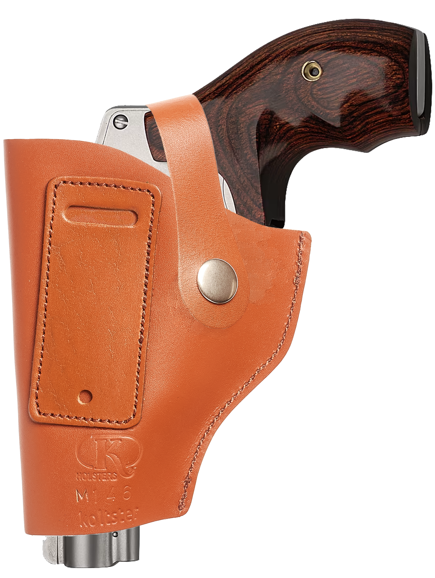 Smith&Wesson J Frame IWB Leather Holster for S&W Models 442, 642, Airweight 637, 638, 640 .38 Special, Leather Holster with Belt Clip (KM146)