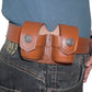 Double Speedloader Carrier/Case/Pouch for S&W 357 Magnum Genuine Leather Handmade (BL038)