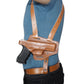 KHS337 Horizontal Shoulder & Belt Holster RH Thumb Break with Double Magazine Pouch for Glock 17 Handmade! (2in1) Free Extension for Big Body Size!