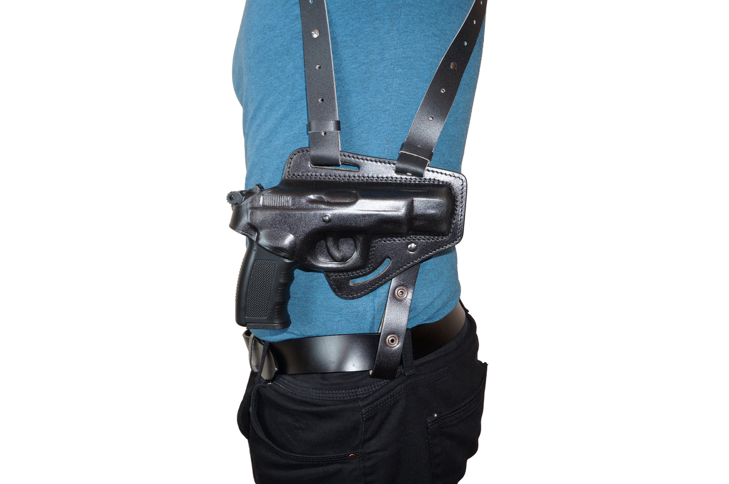 KHS311 Horizontal Shoulder & Belt Holster RH Thumb Break with Double Magazine Pouch for CZ 75 (2in1) Free Extension for Big Body Size!